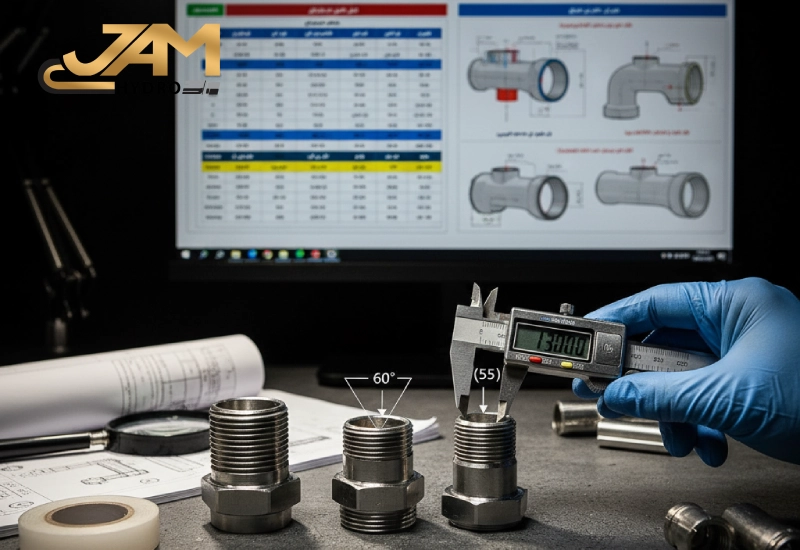 جدول استاندارد رزوه های اینچی